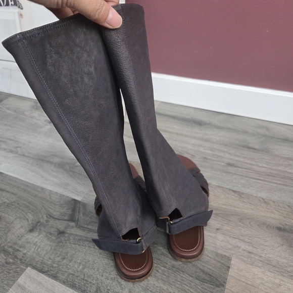 Donald J. Pliner Tall Leather Sandal Boots - Picture 2 of 10